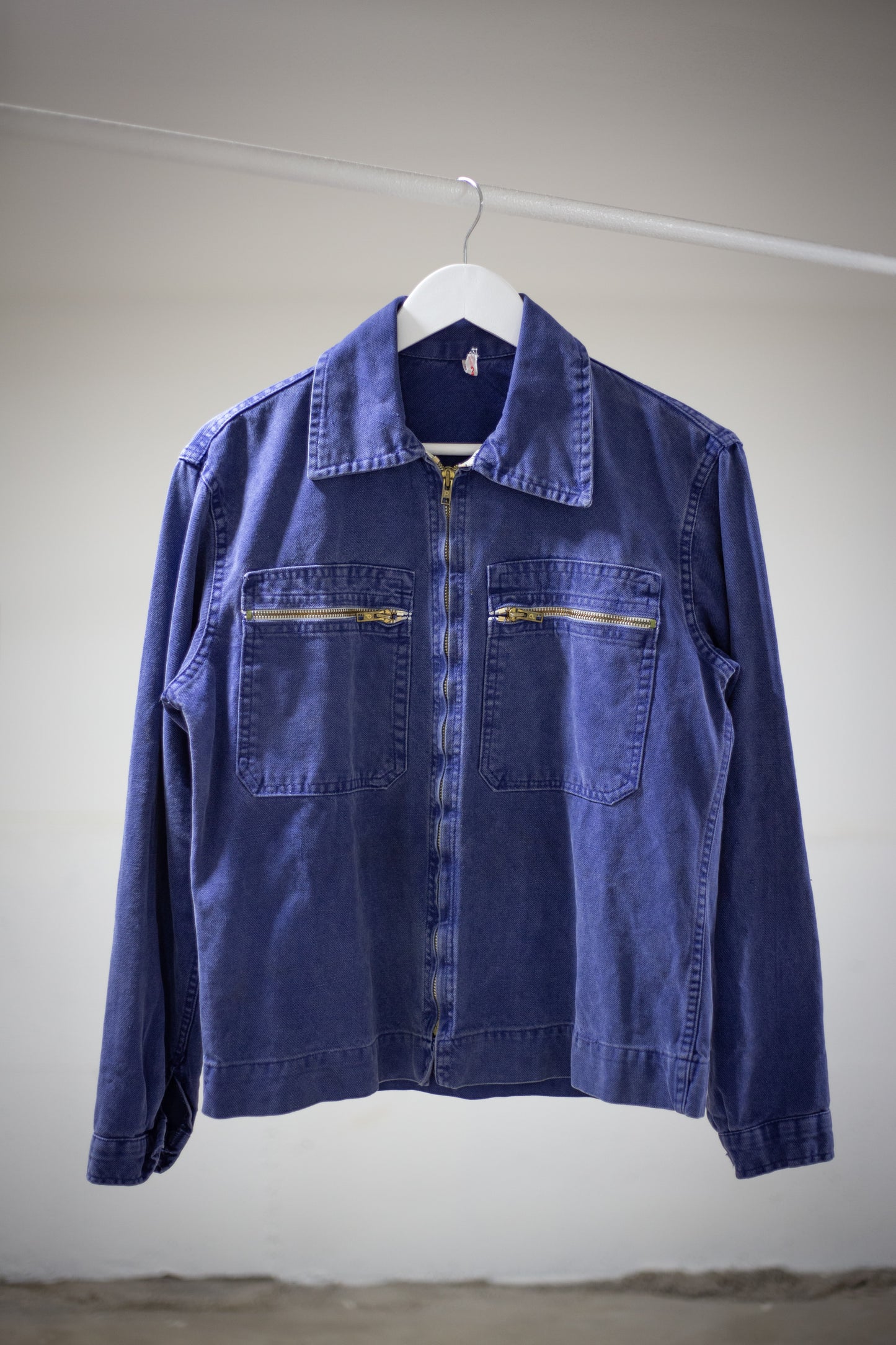 Vintage French Indigo Zip-Up Jacket | Medium