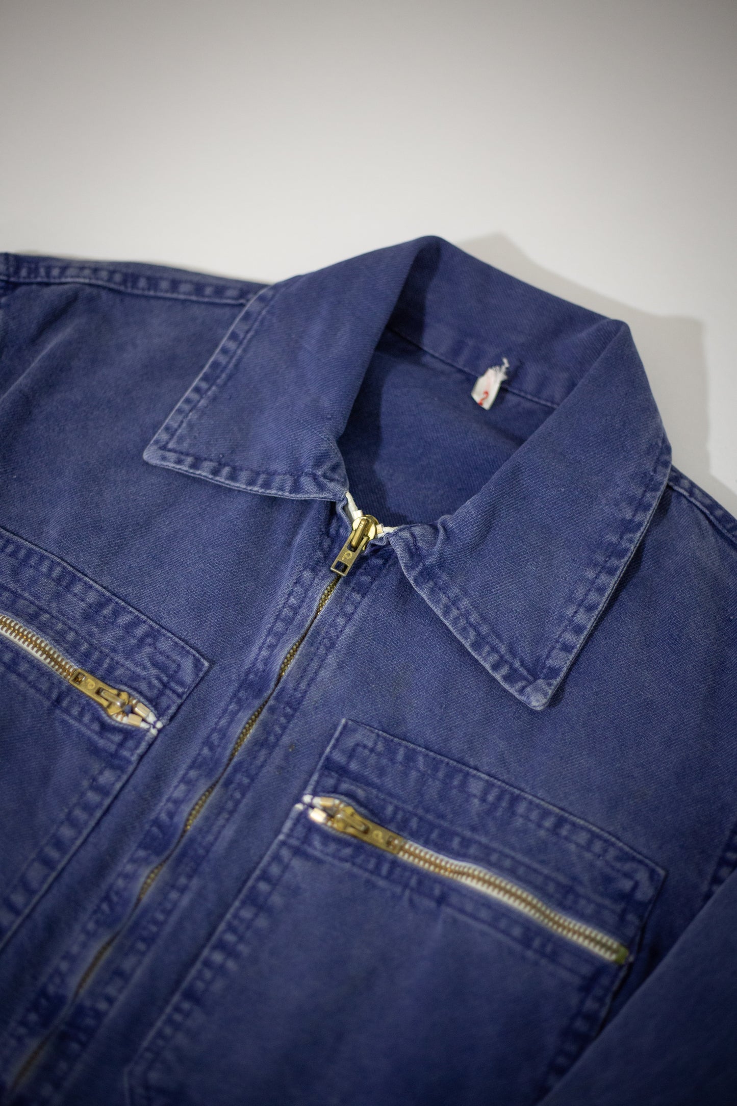 Vintage French Indigo Zip-Up Jacket | Medium