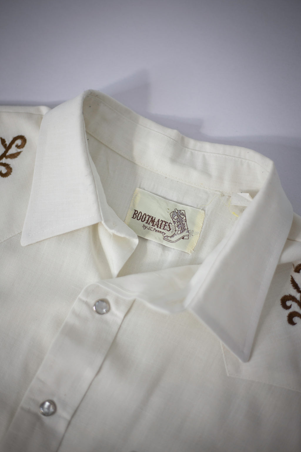 70's JCPenney Bootmates Western Embroidered Shirt | Large