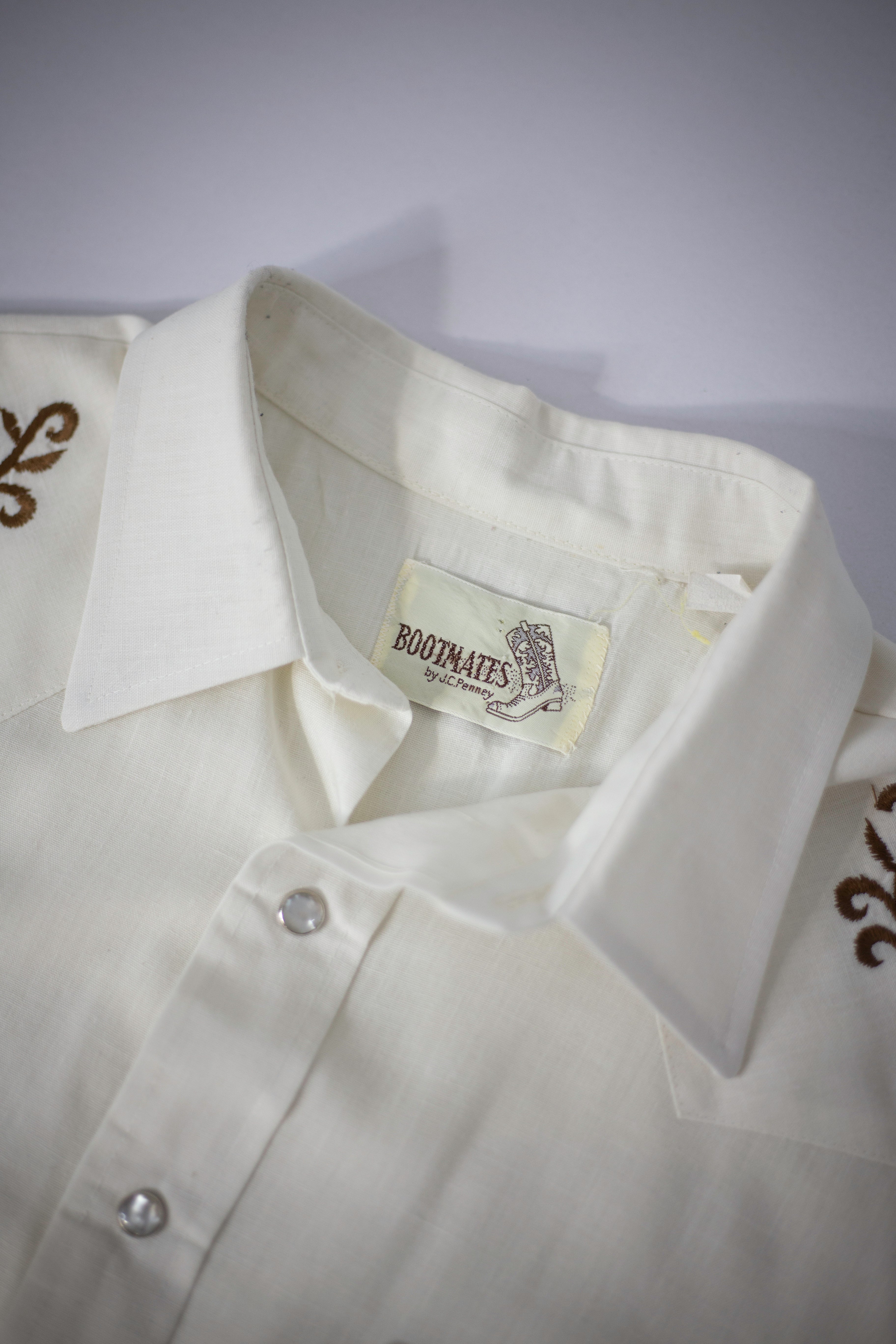 70's JCPenney Bootmates Western Embroidered Shirt | Large