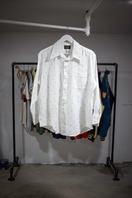 70's JCPenney No Iron Leaf Shirt | X-Large