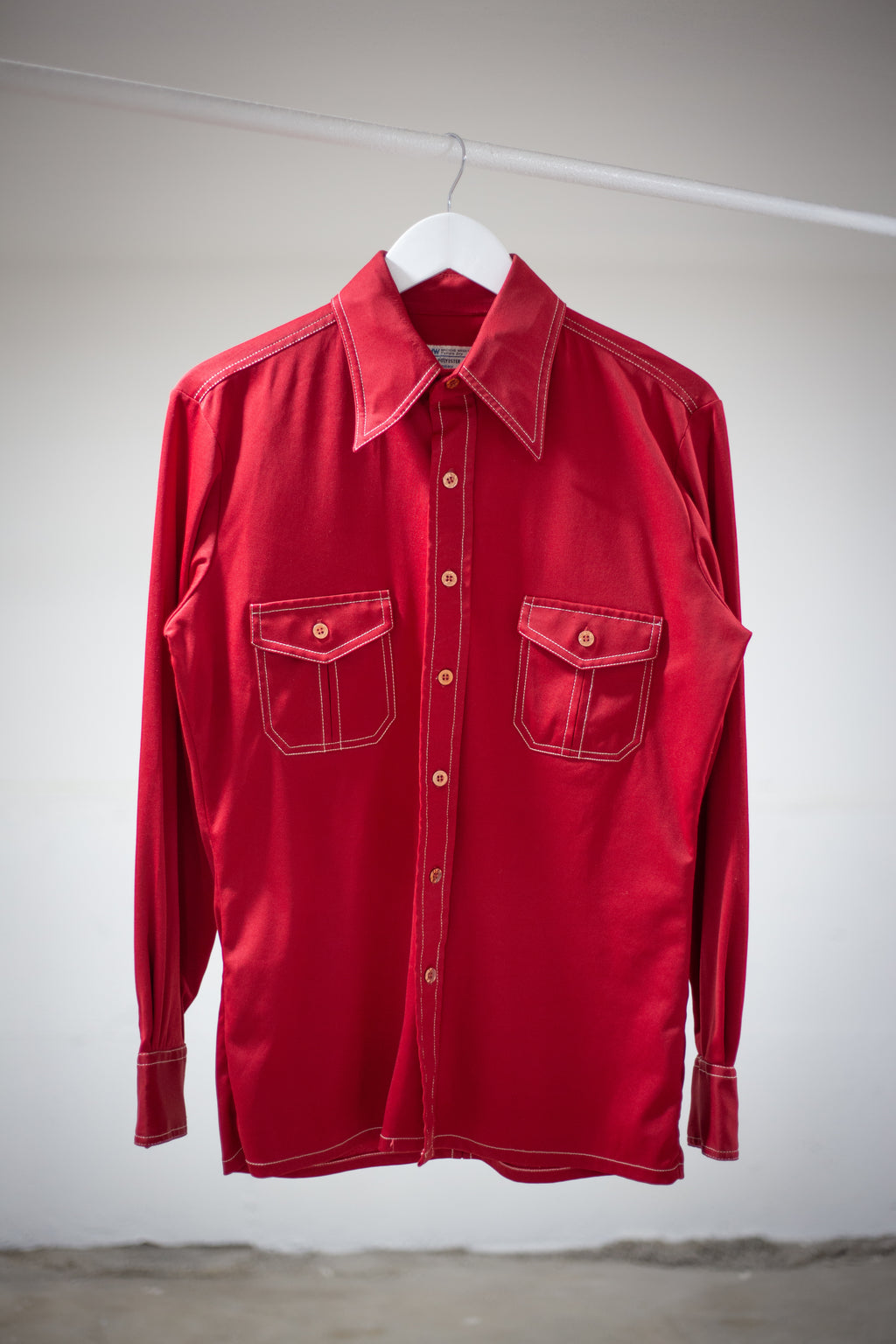 70's JCPenney Polyester Button-Up Shirt | Medium/Large