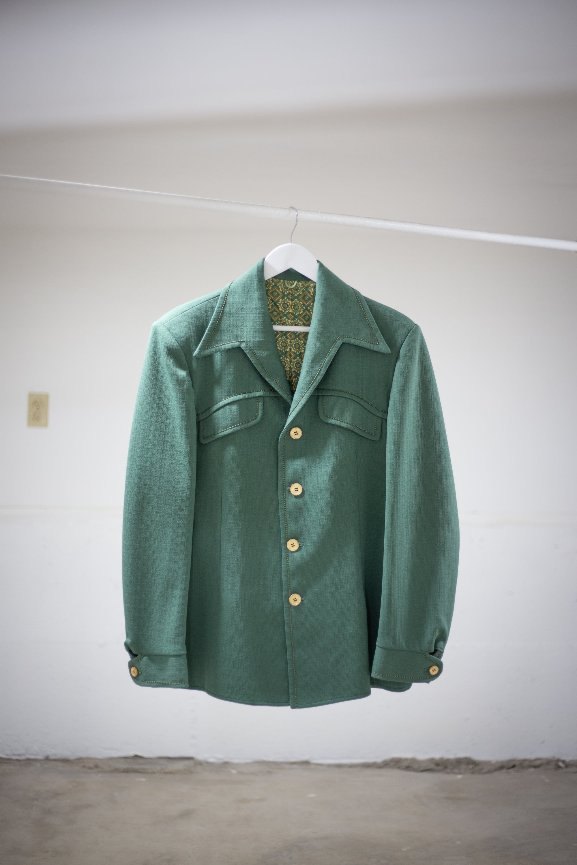 70's Knack Leisure Wear Green Blazer Jacket | Large/X-Large