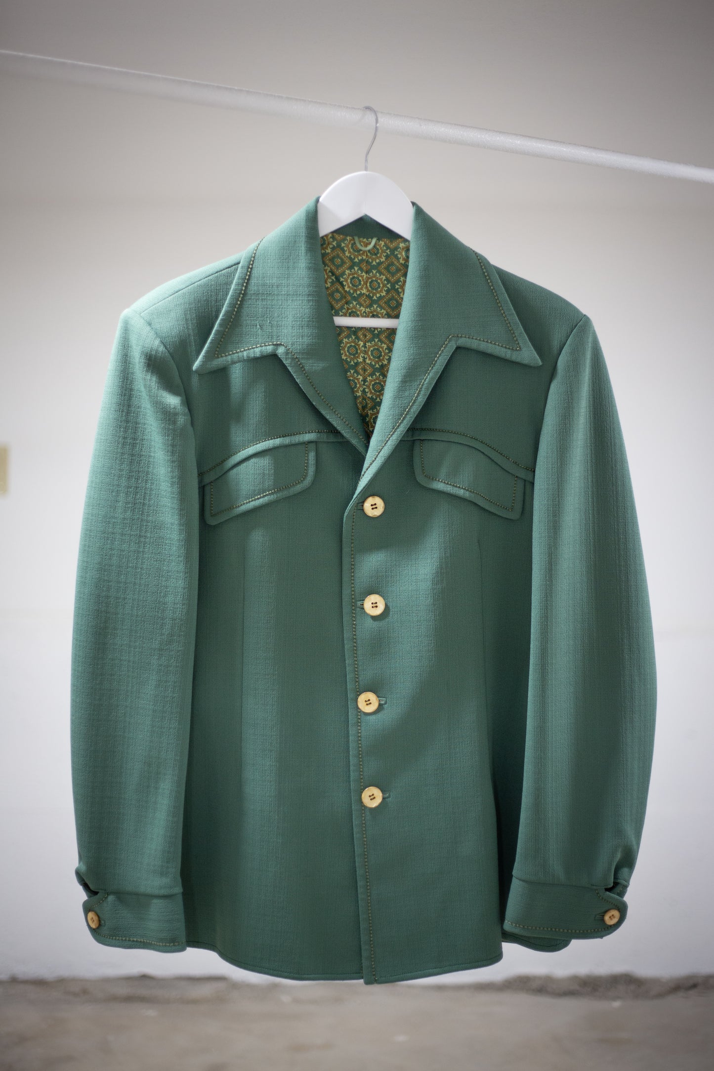 70's Knack Leisure Wear Green Blazer Jacket | Large/X-Large