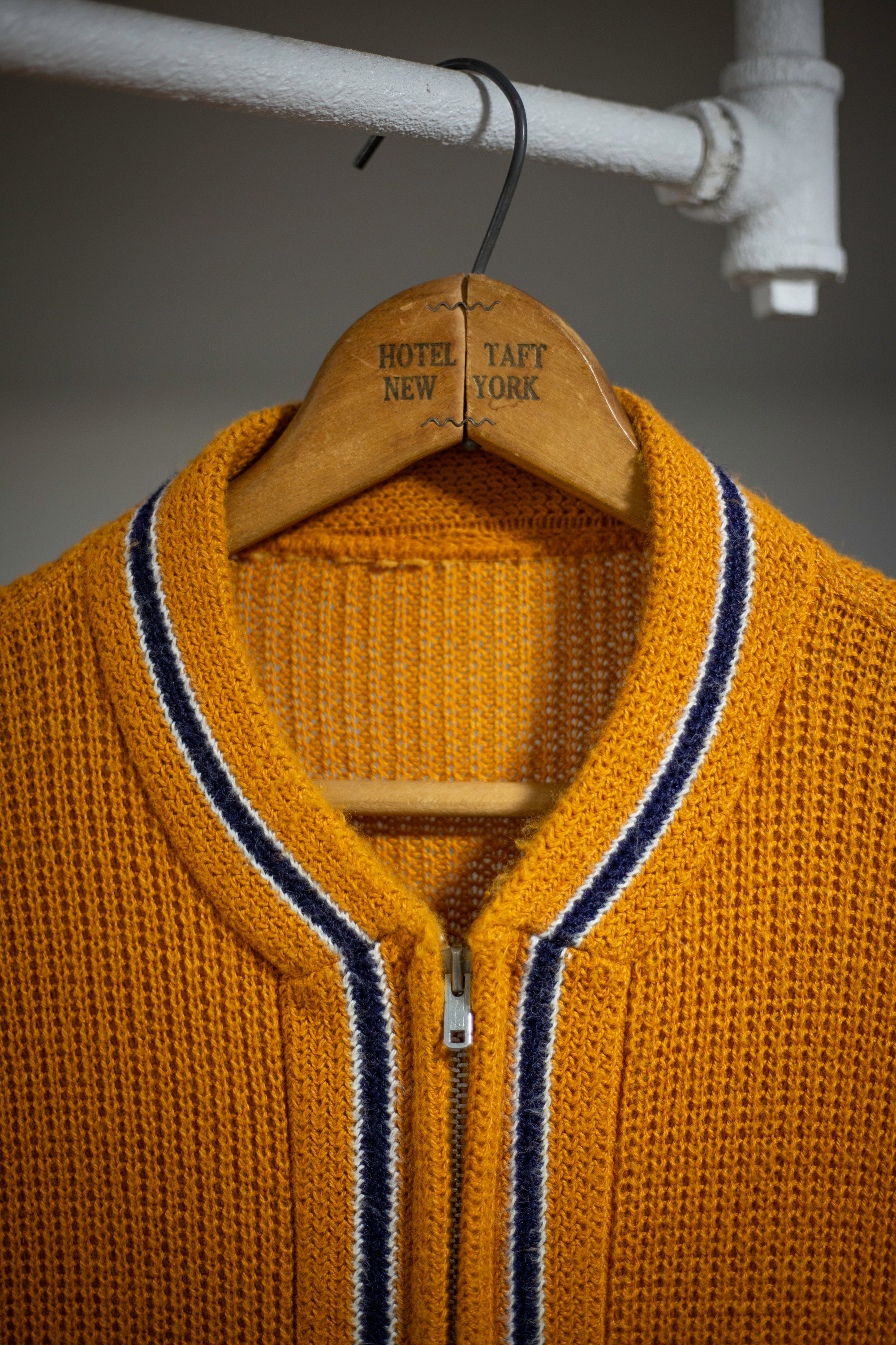 50's/60's Knit Zip-Up Sweater | Medium