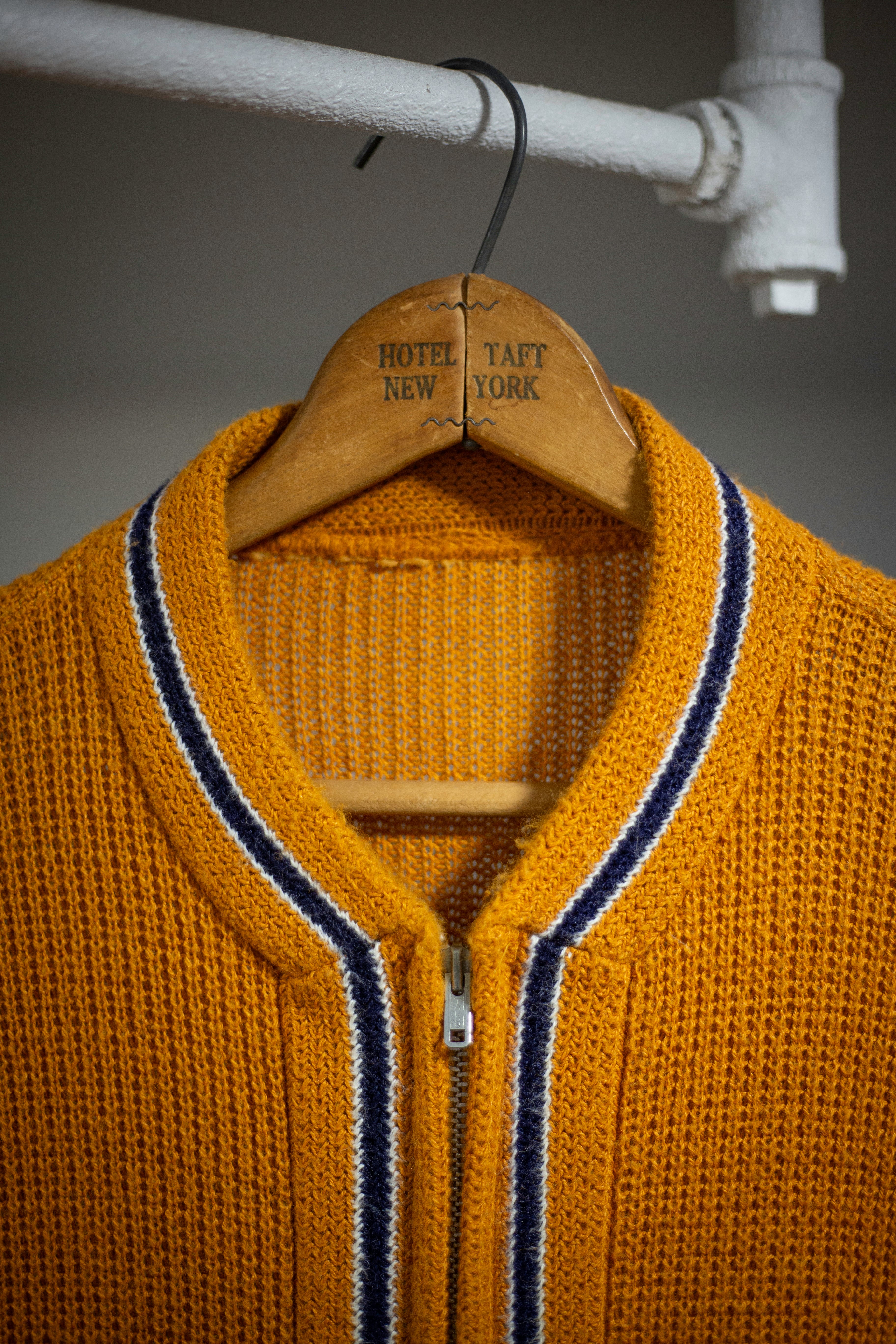 50's/60's Knit Zip-Up Sweater | Medium