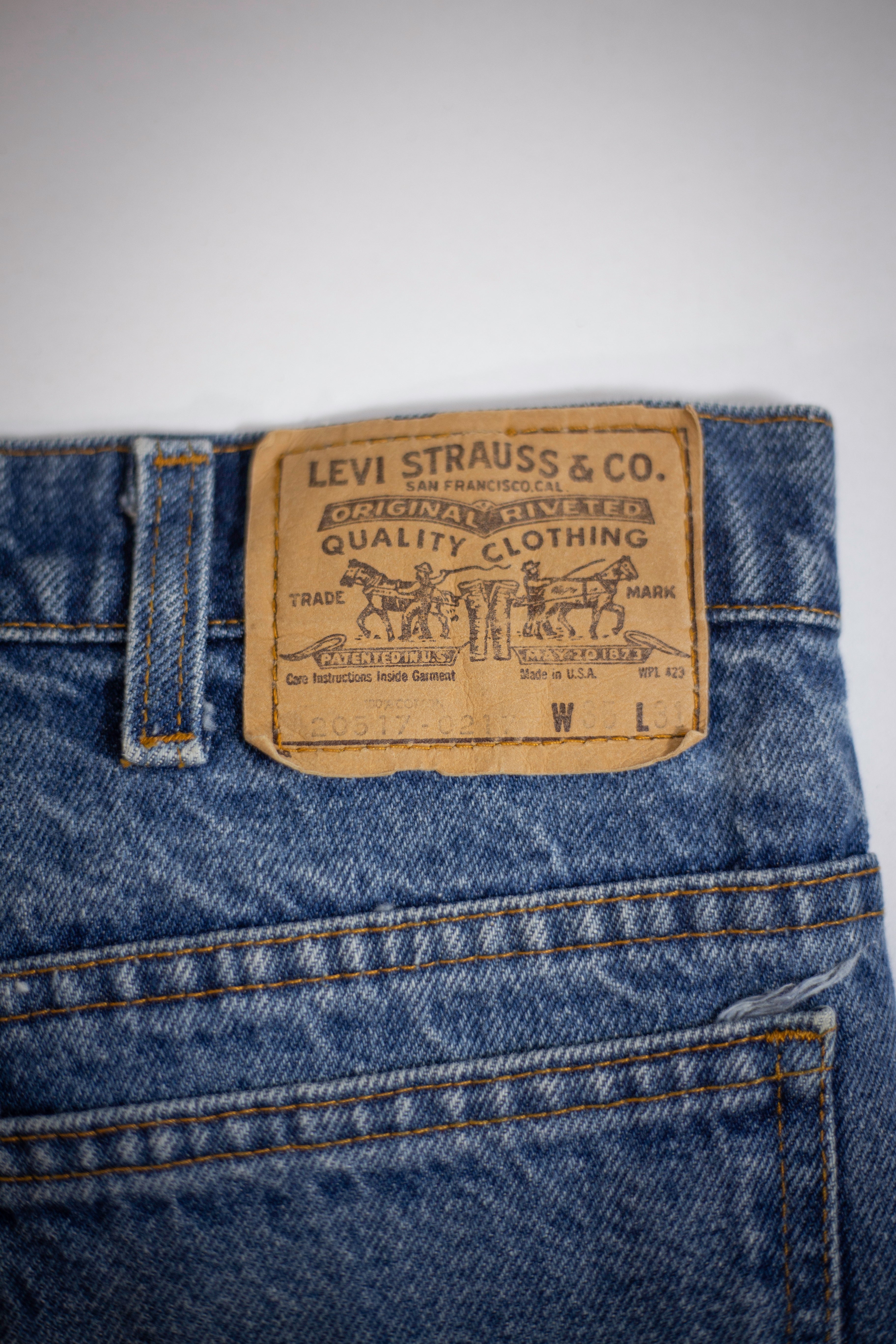 Vintage Levis 20517-0217 Saddleman Jeans, Orange Tab, Made
