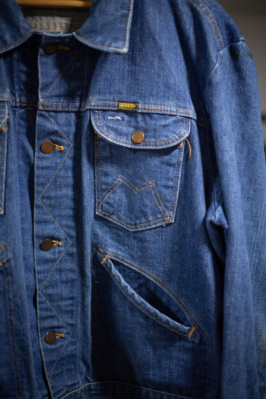 60's/70's Blue Bell Mavericks Denim Jacket | Large