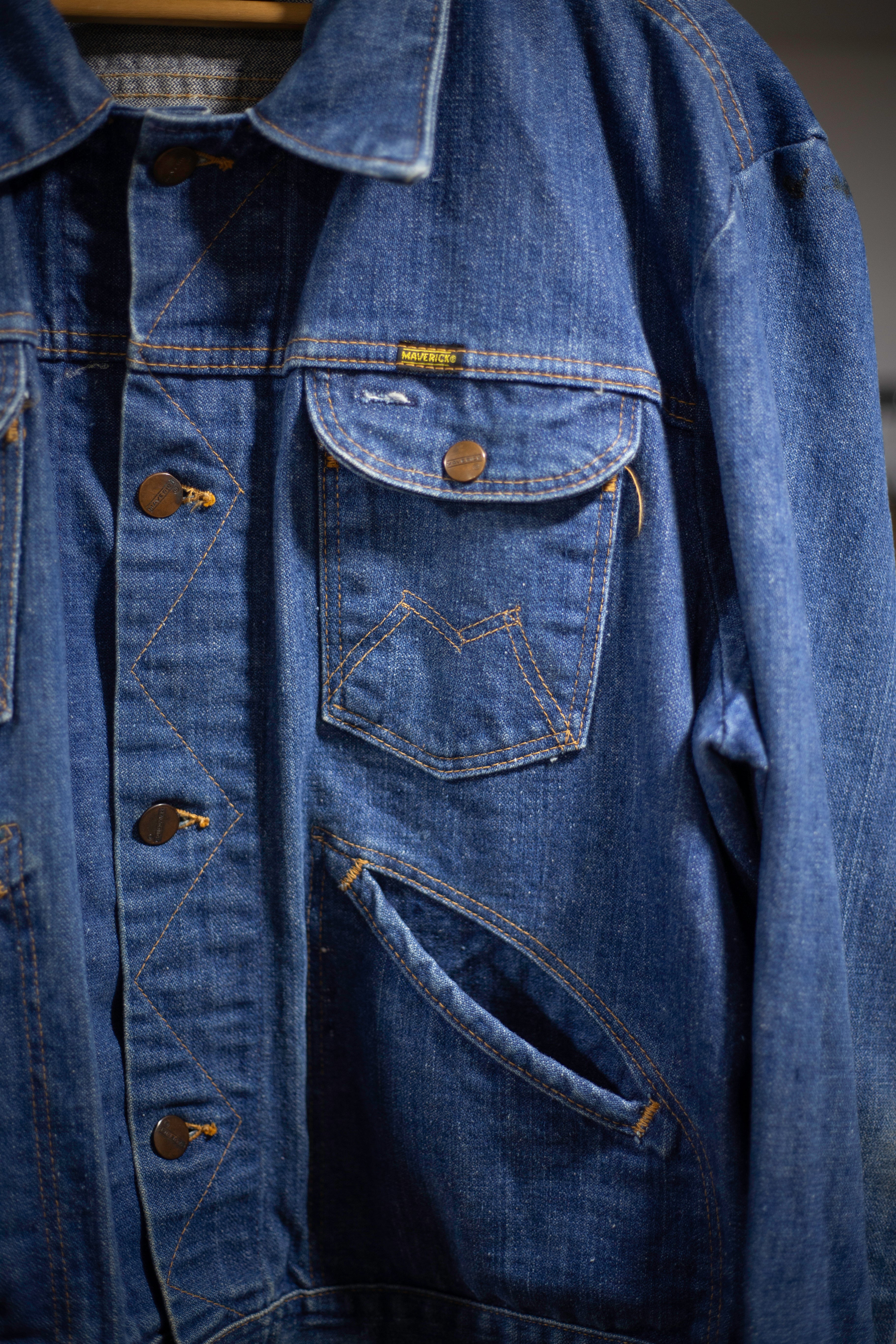 60's/70's Blue Bell Mavericks Denim Jacket | Large