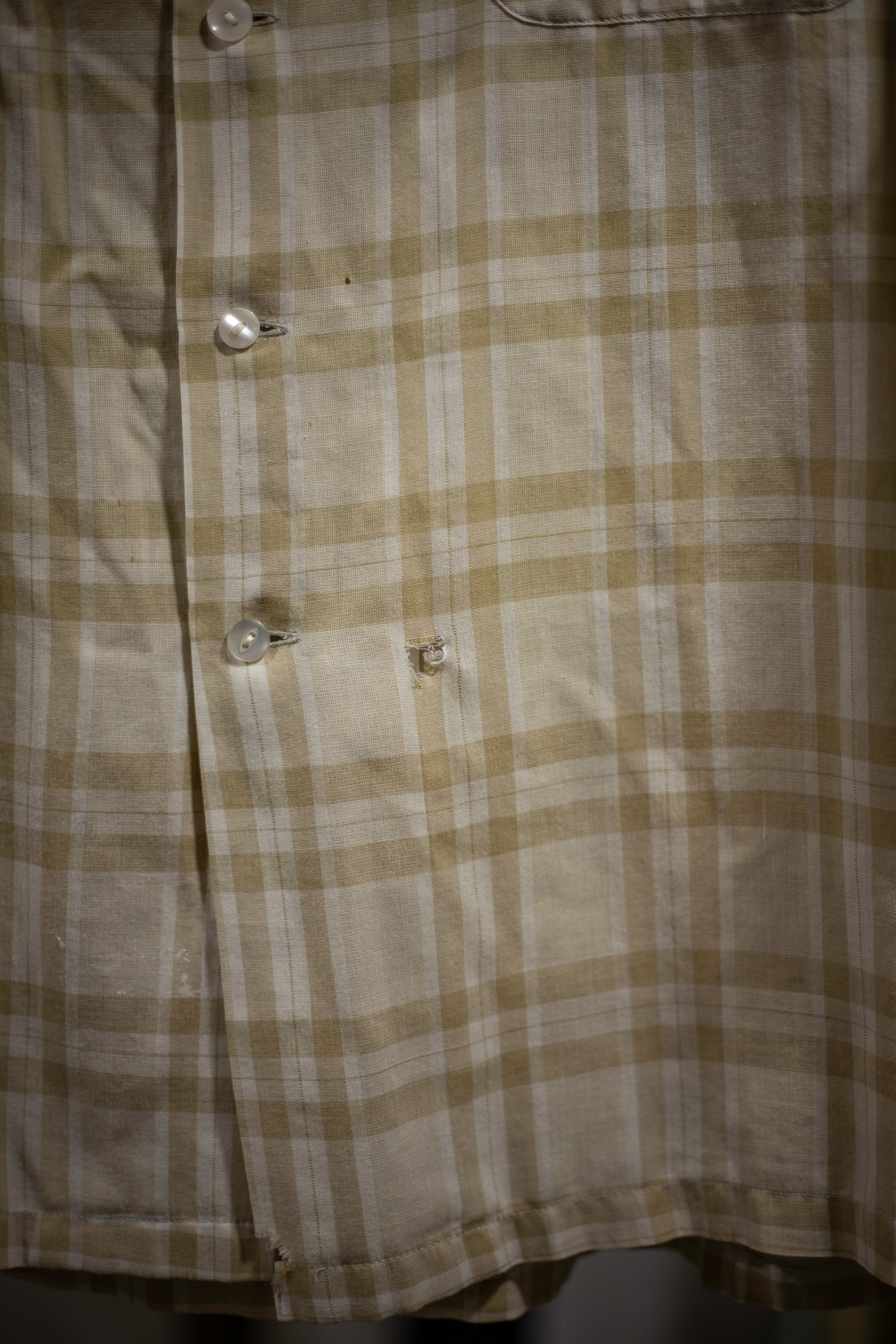 60's McGregor Plaid Loop Collar Shirt | Large