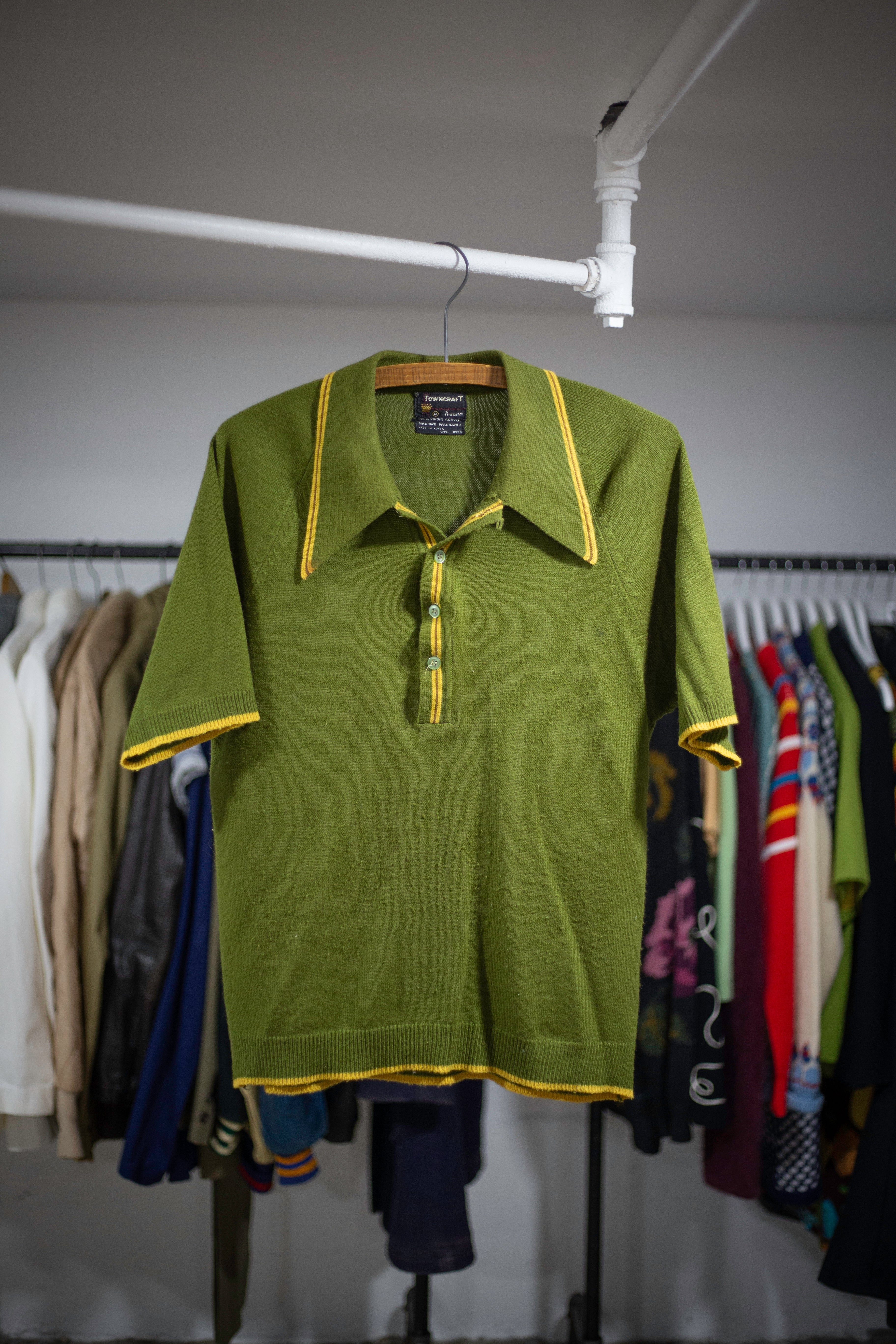 60's Penney's Knit Loop Collar Polo | Medium
