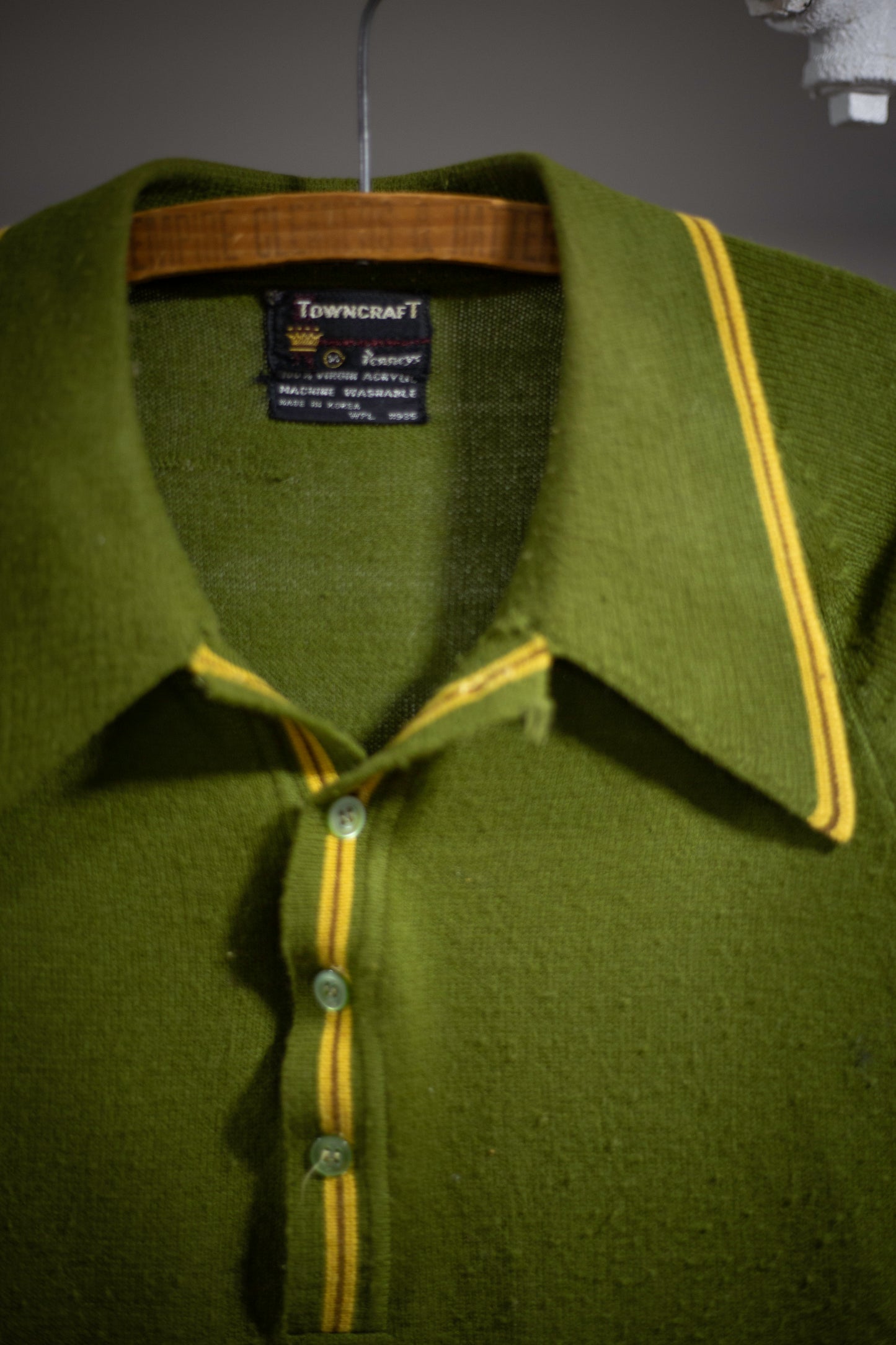 60's Penney's Knit Loop Collar Polo | Medium