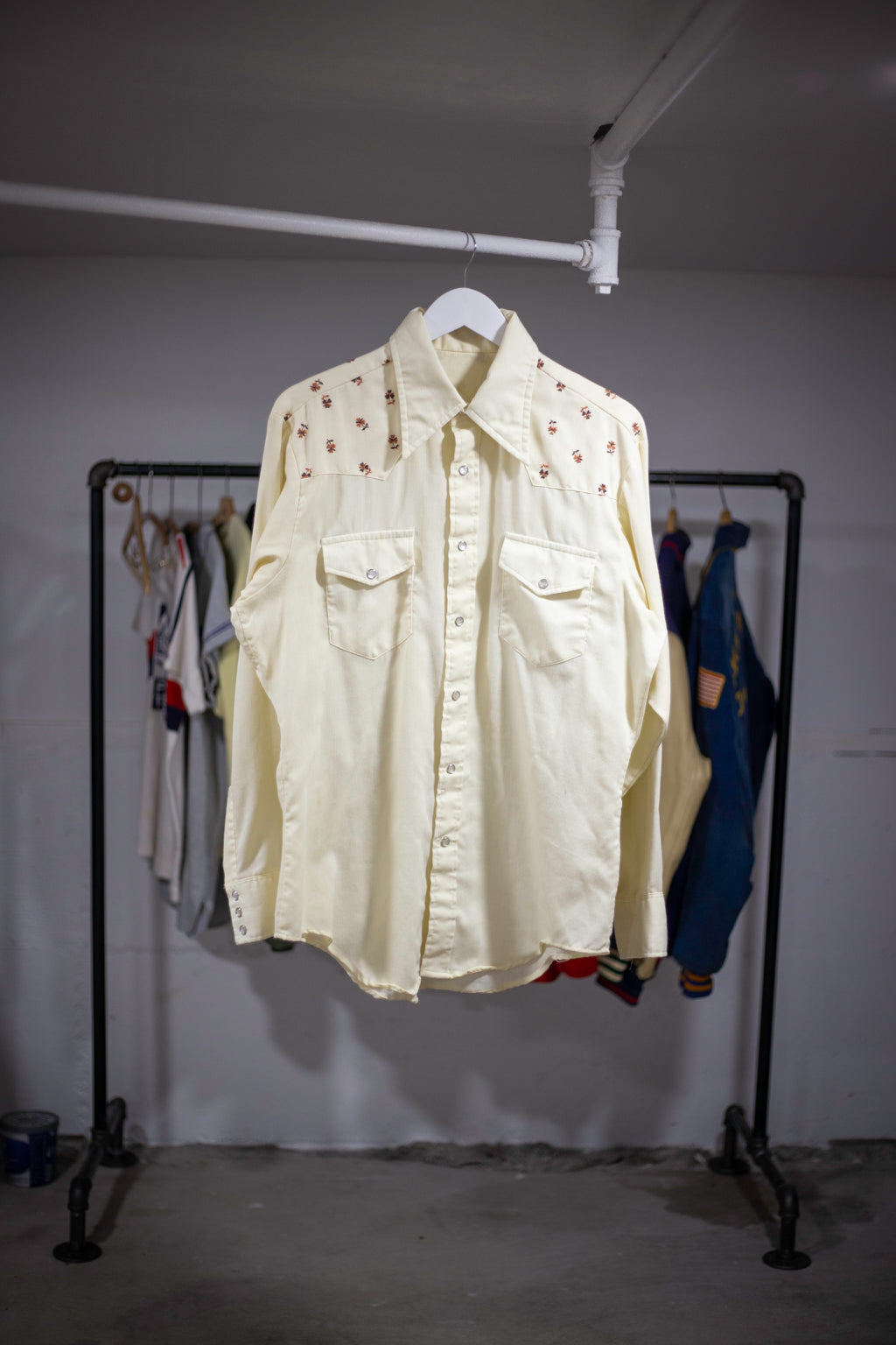 60's/70's Perma Prest Western Embroidered Shirt | Large