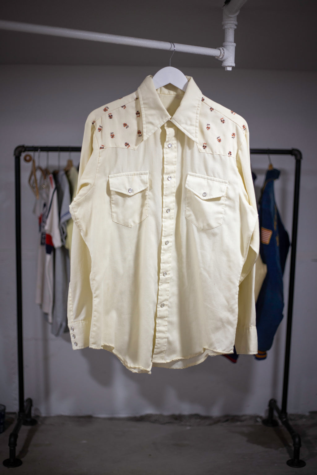60's/70's Perma Prest Western Embroidered Shirt | Large