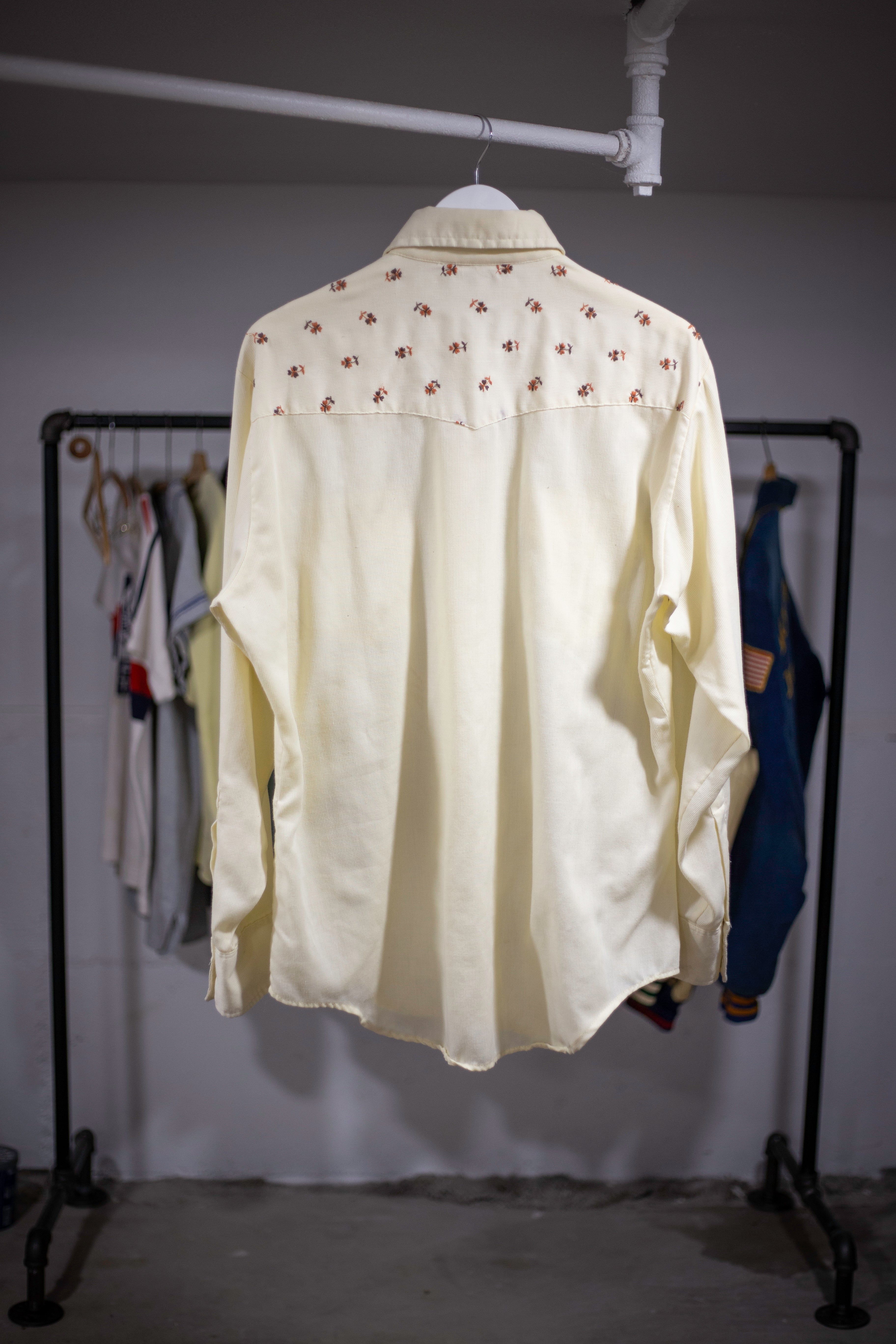 60's/70's Perma Prest Western Embroidered Shirt | Large