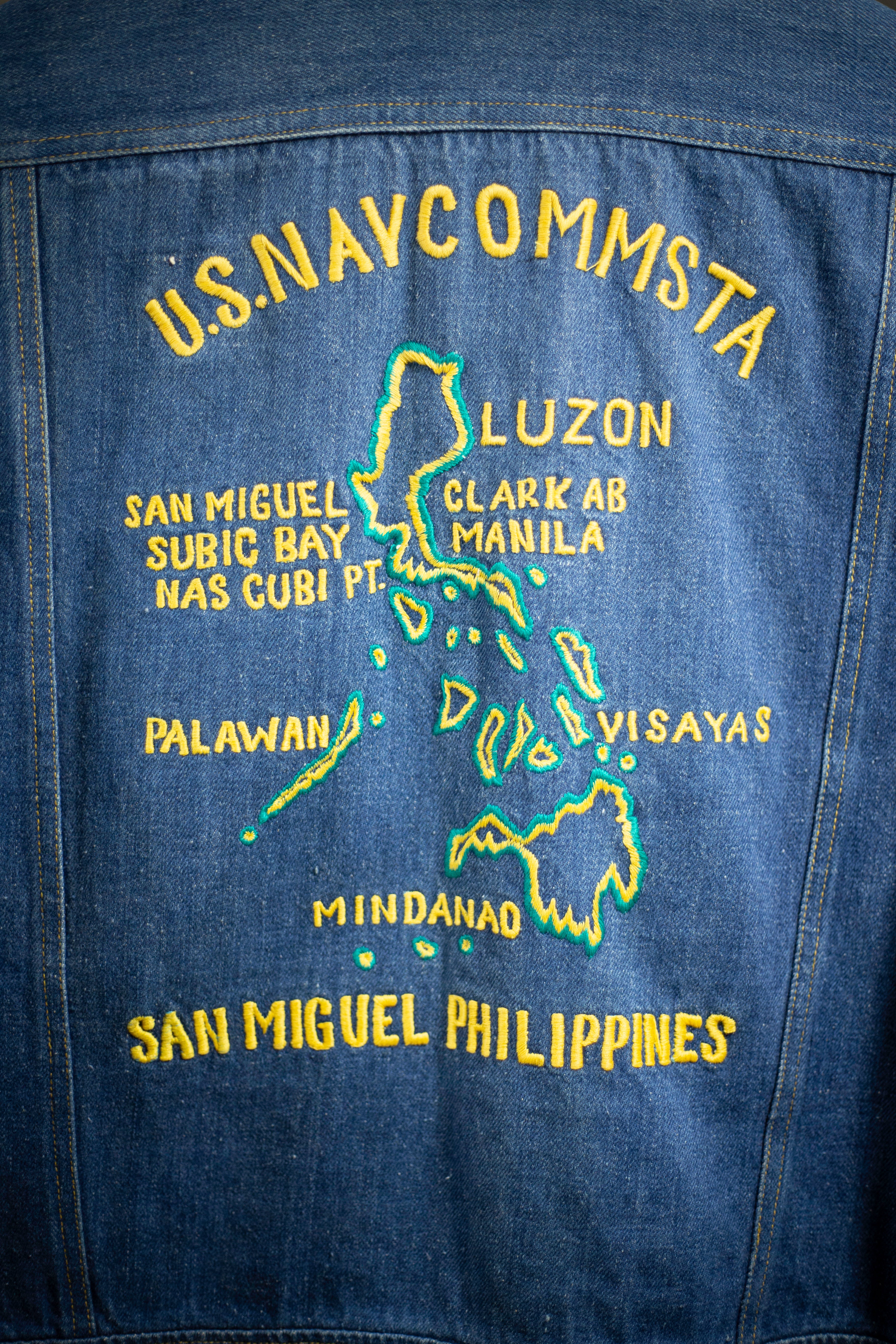 60's/70's USN Souvenir Selvedge Denim Jacket San Miguel Philippines | Medium/Large