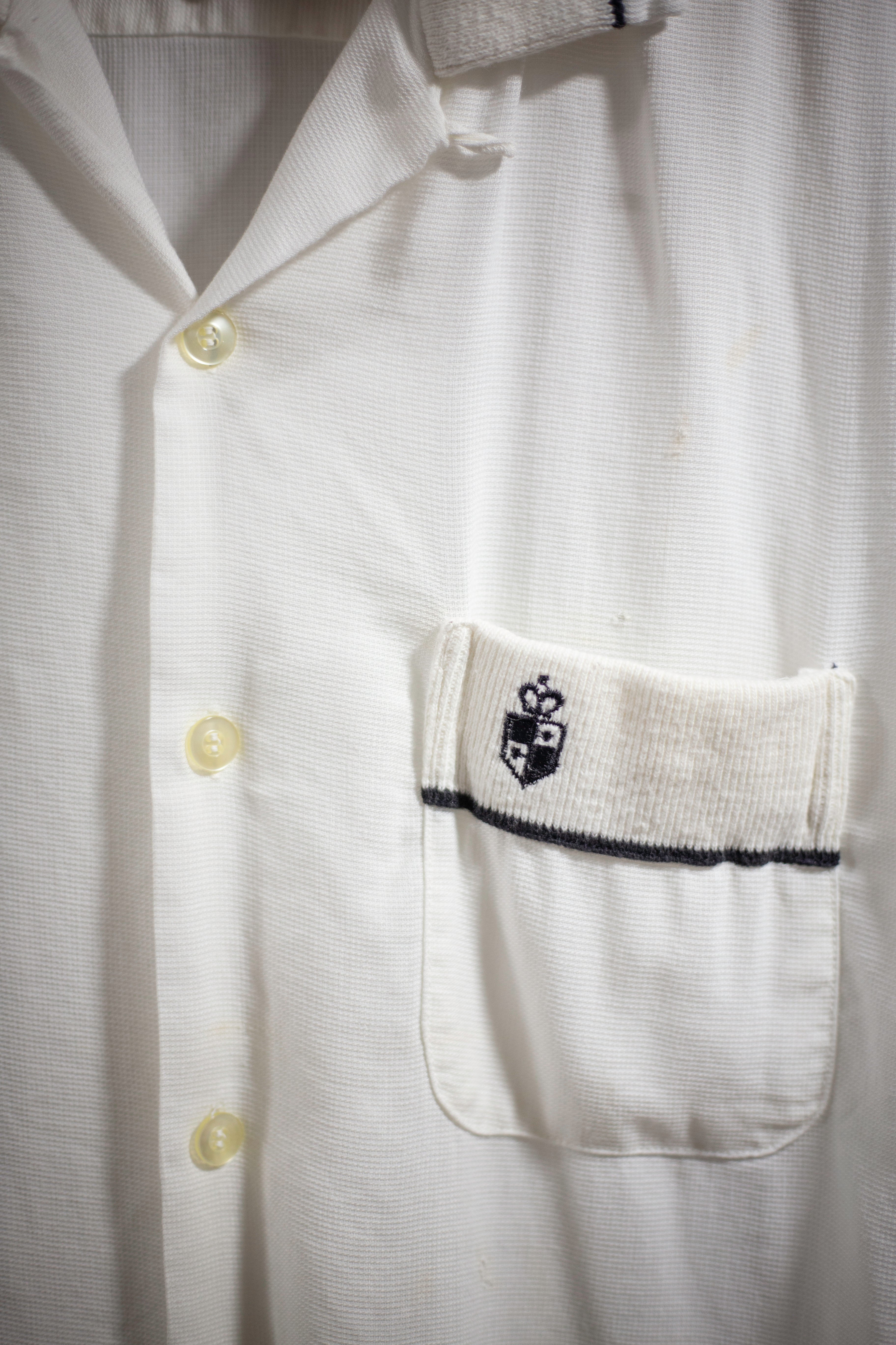 50's Pilgrim Loop Collar Rayon Shirt | Medium