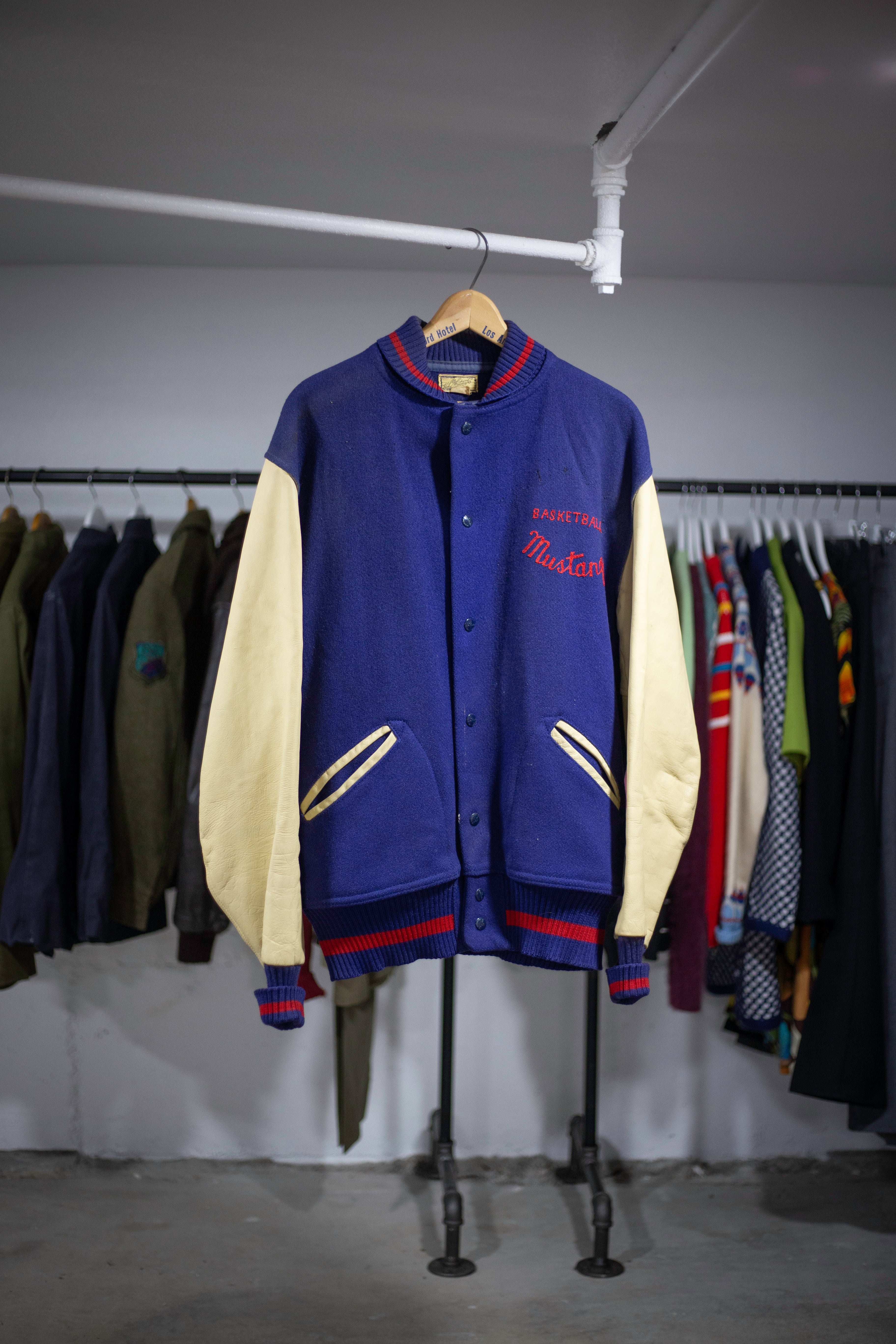 60's Pioneer Mustangs High School Basketball Varsity Jacket | X-Large/XX-Large