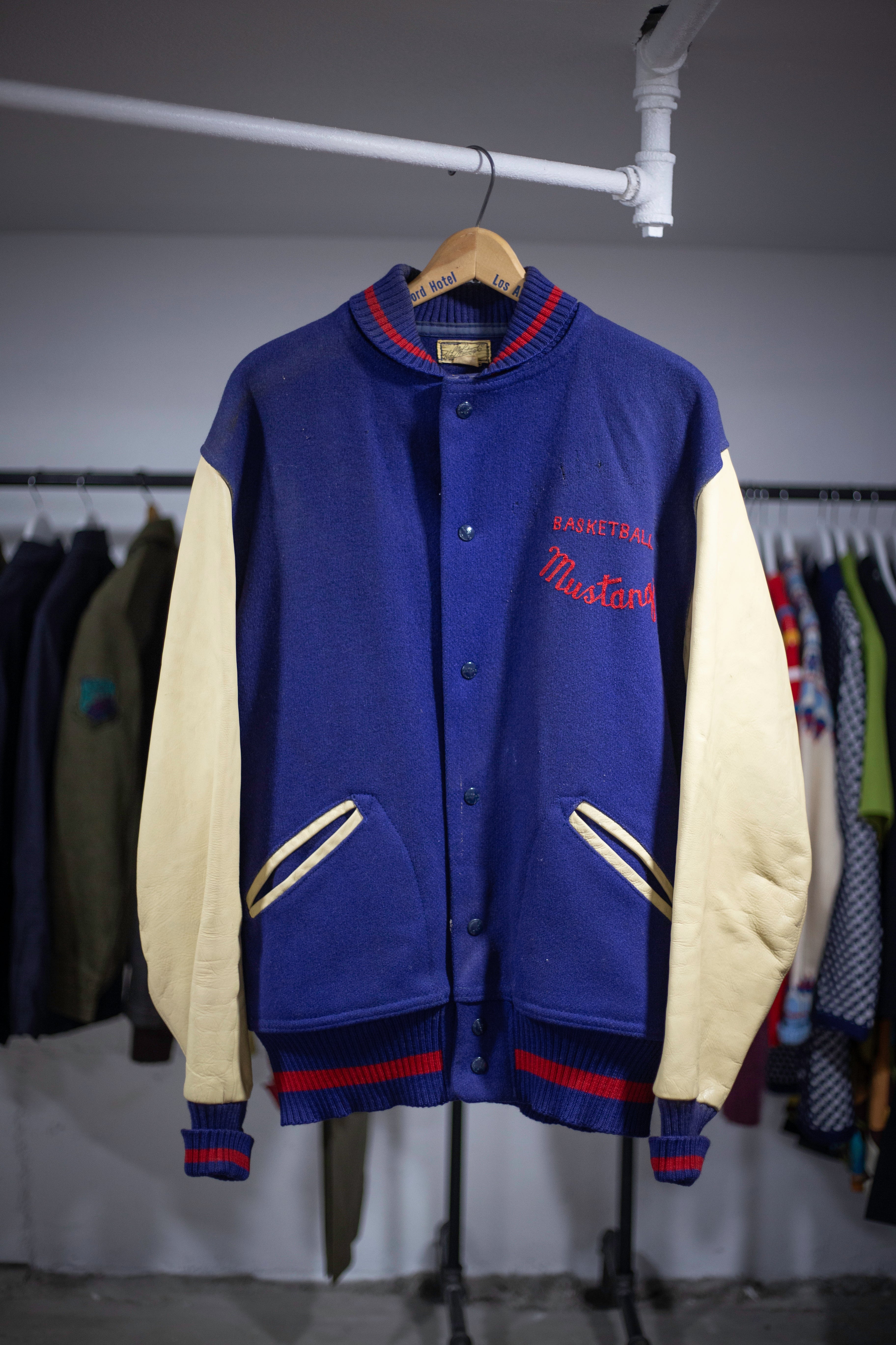 60's Pioneer Mustangs High School Basketball Varsity Jacket | X-Large/XX-Large