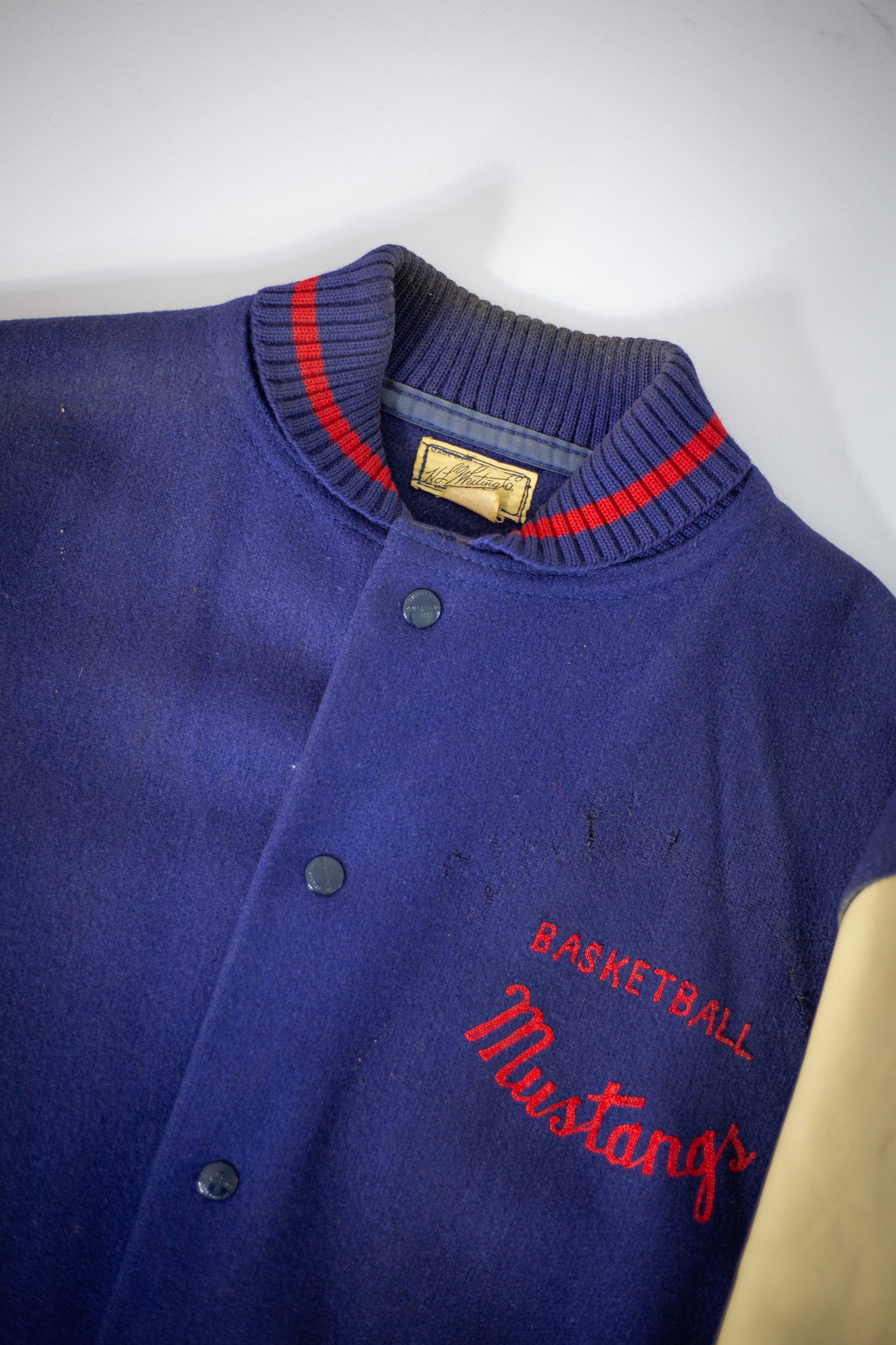 60's Pioneer Mustangs High School Basketball Varsity Jacket | X-Large/XX-Large