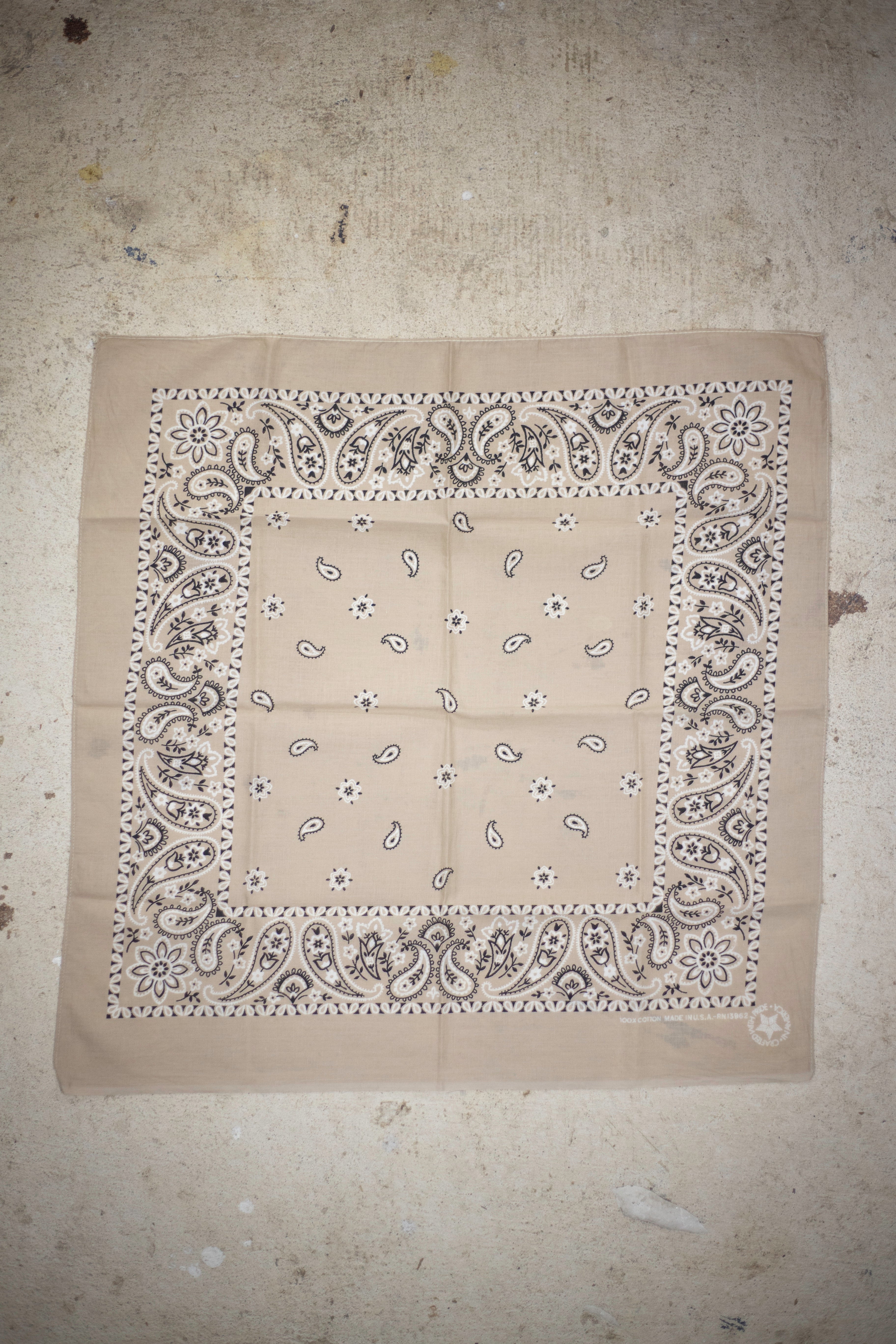 80's Beige RN 13962 Bandana