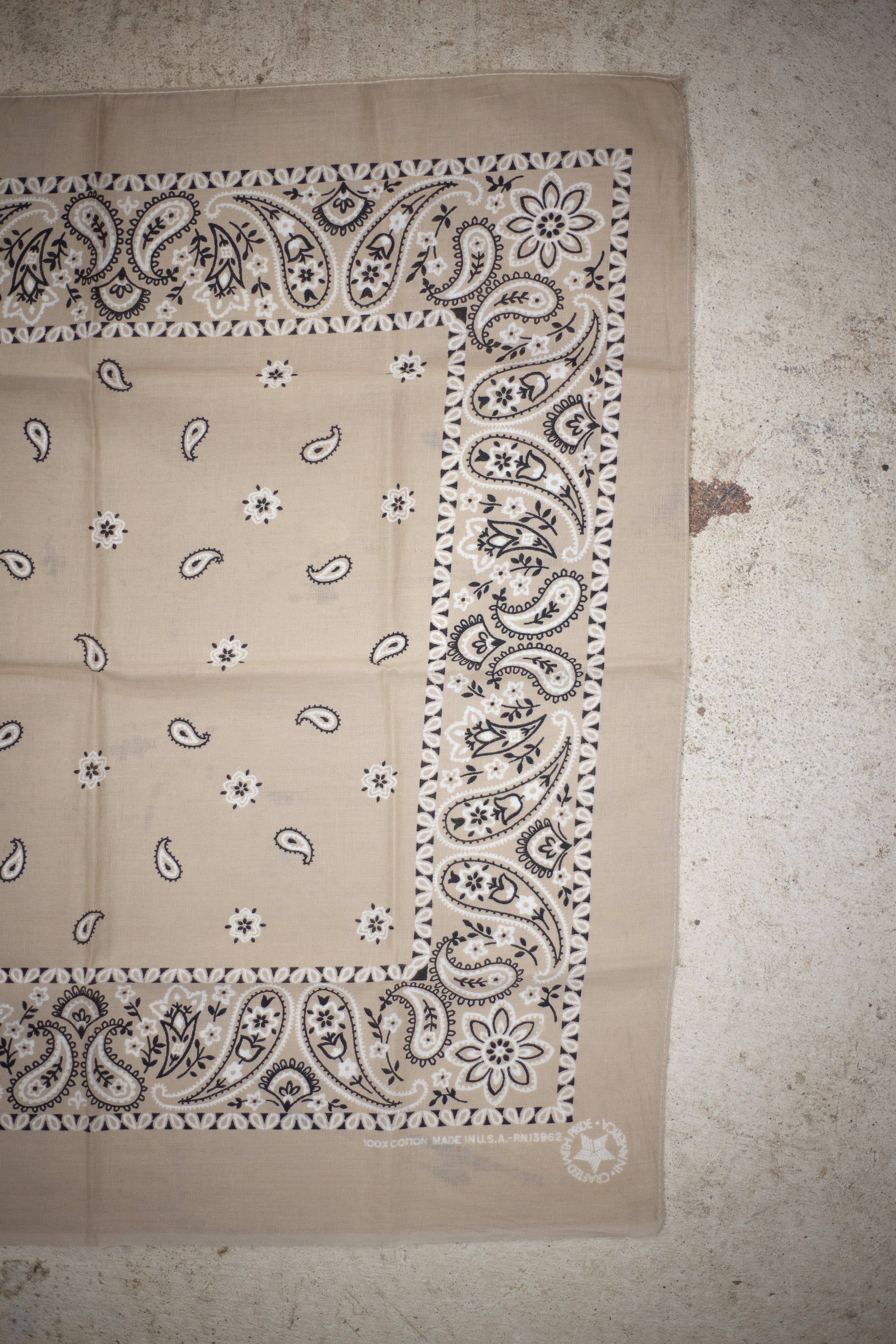 80's Beige RN 13962 Bandana