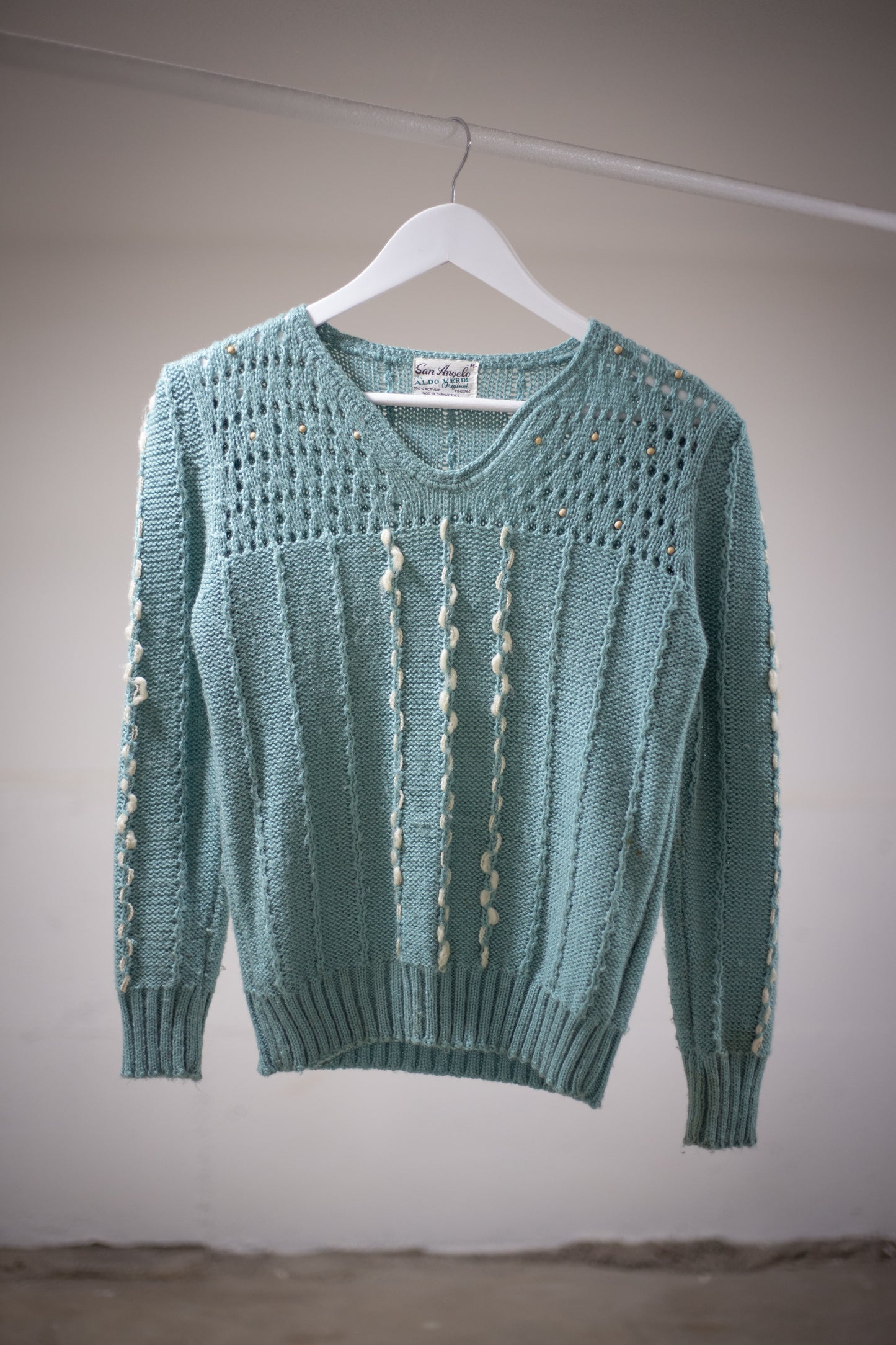 70's San Angelo Aldo Verdi Beaded Sweater | Medium