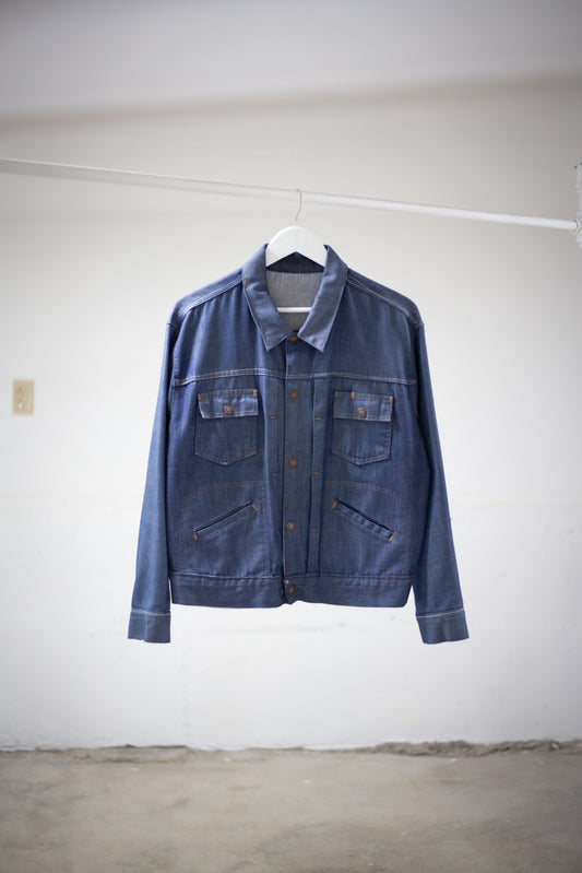 70's JCPenney Indigo Super Denim Selvedge Denim Jacket Large