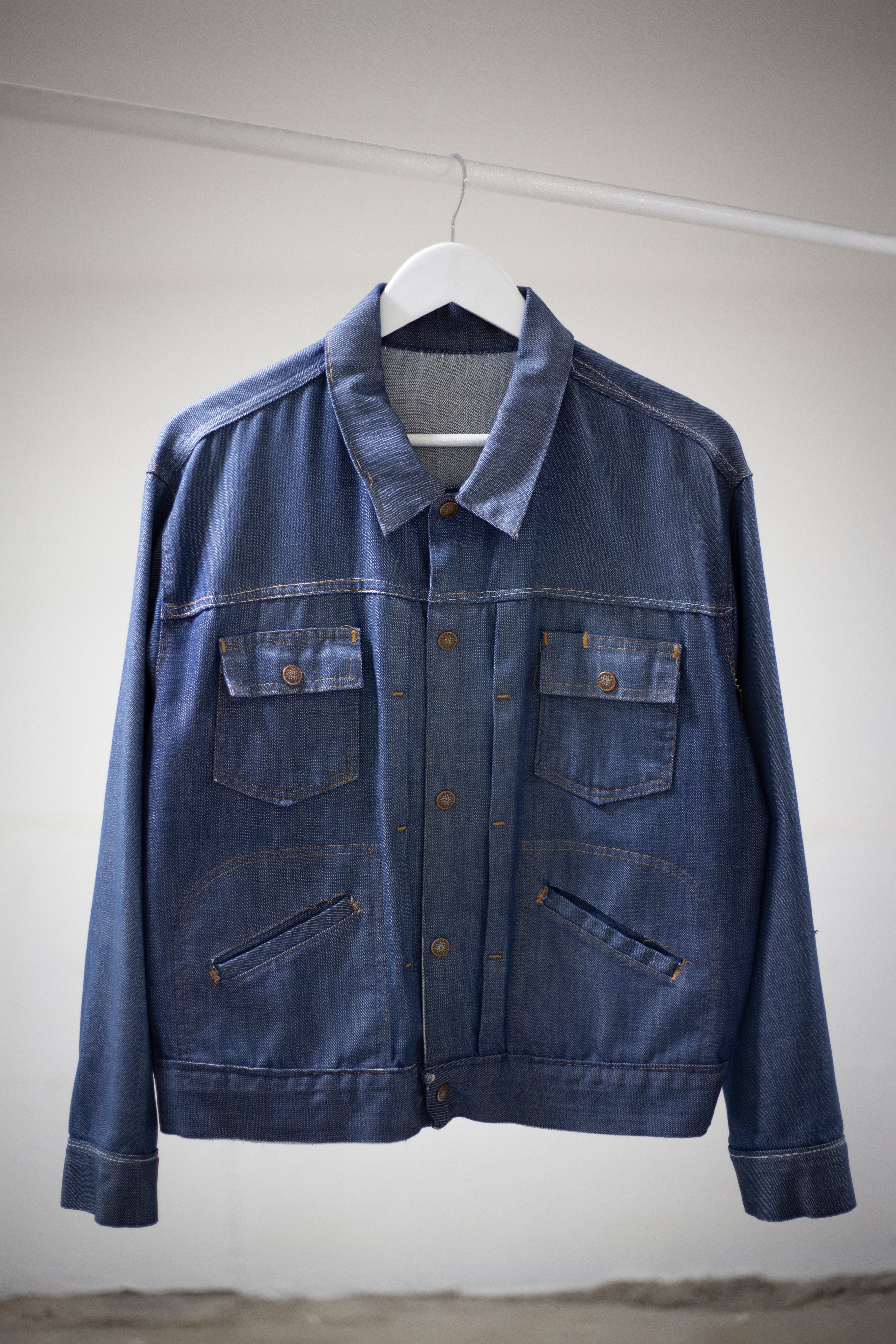70's JCPenney Indigo Super Denim Selvedge Denim Jacket Large